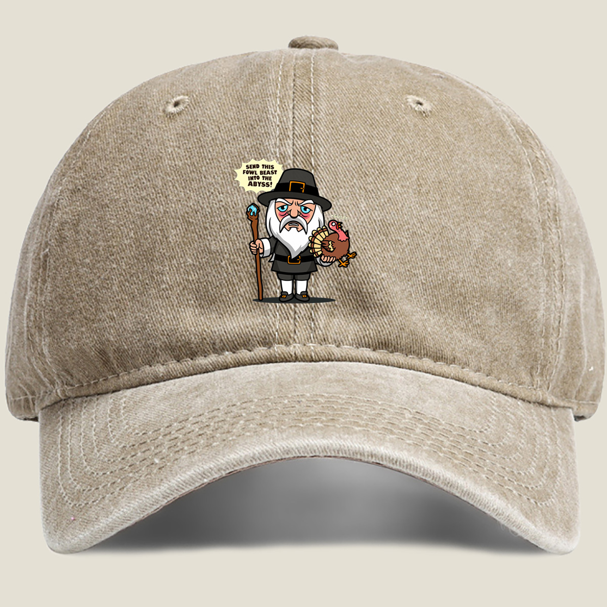 Pilgrim Wizard and Turkey - Washed Denim - Baseball Cap