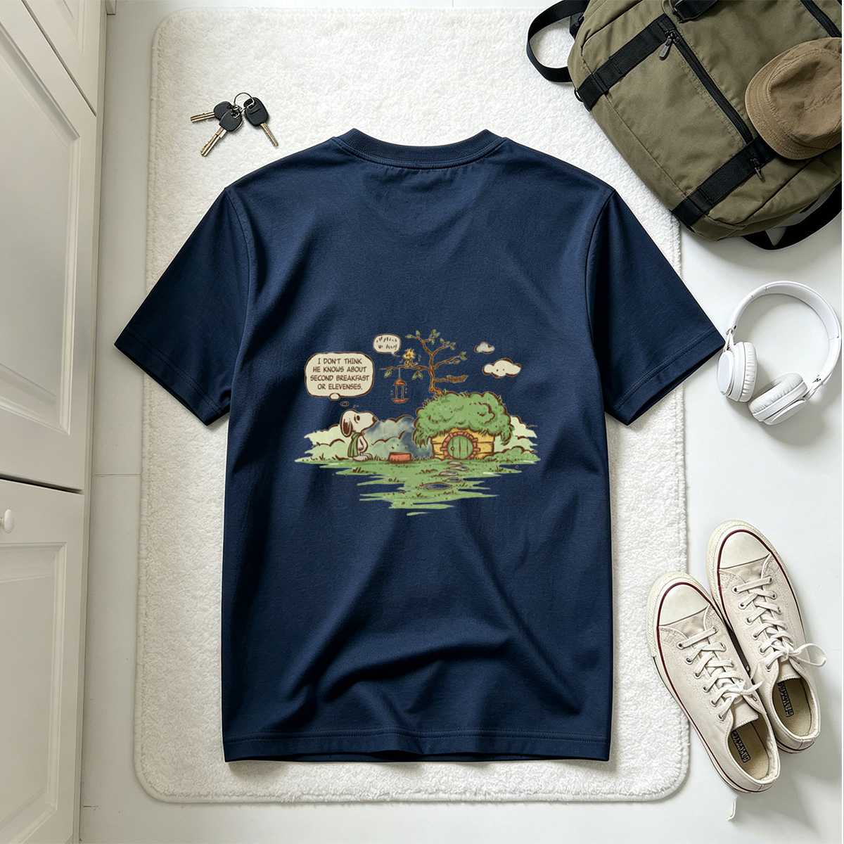 Snoopy and Woodstock in a Hobbit Hole - Tee