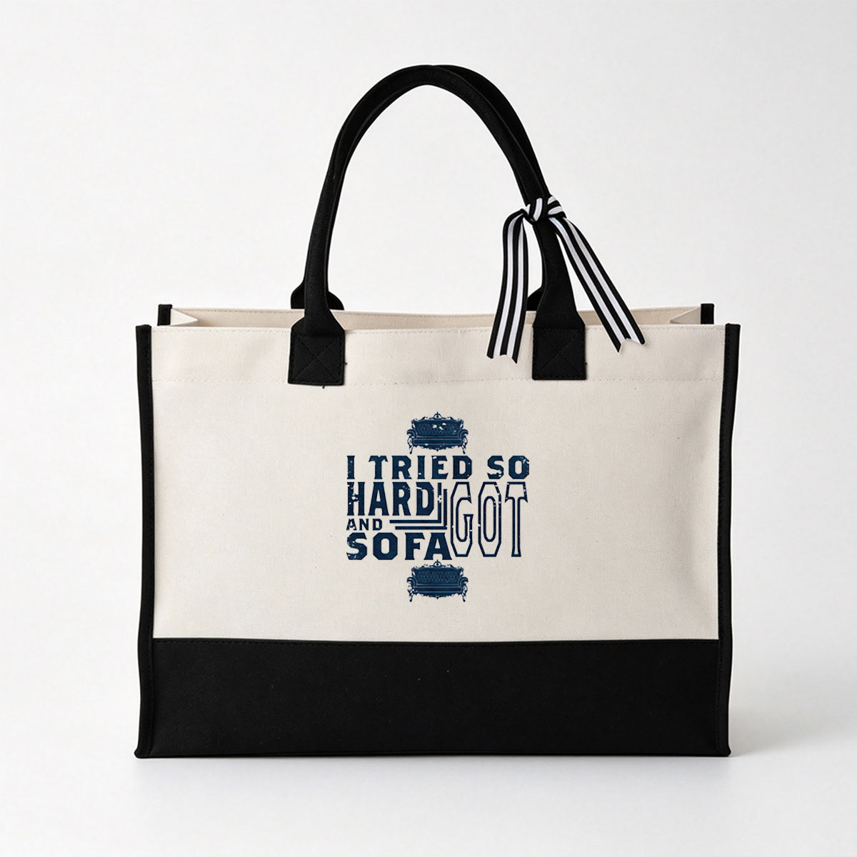 I Tried So Hard and Got Sofa - Canvas patchwork gift tote bag