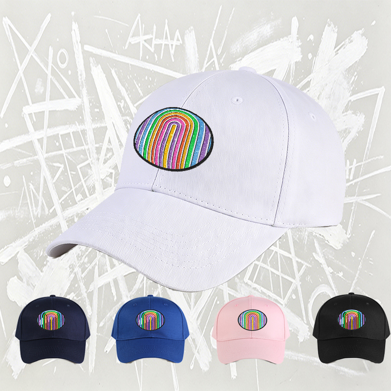 Unisex Classic Baseball Cap with Glitter Rainbow Arch Design - Perfect for Casual Outings, Outdoor Activities, and Fashion Statements - Ideal for Adults Seeking Vibrant Style and Comfortable Fit