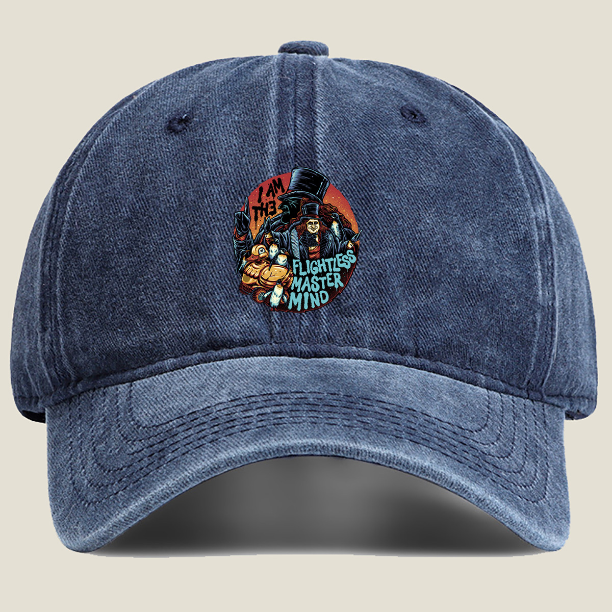 The Mad Hatter and Flightless Mastermind - Washed Denim - Baseball Cap