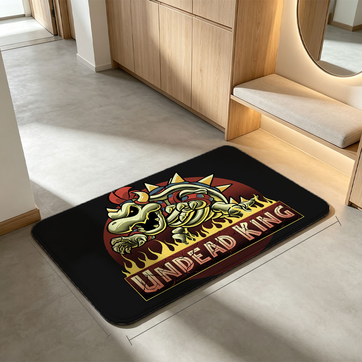 Undead King: Bowser's Skeletal Reign - Flannel floor mat