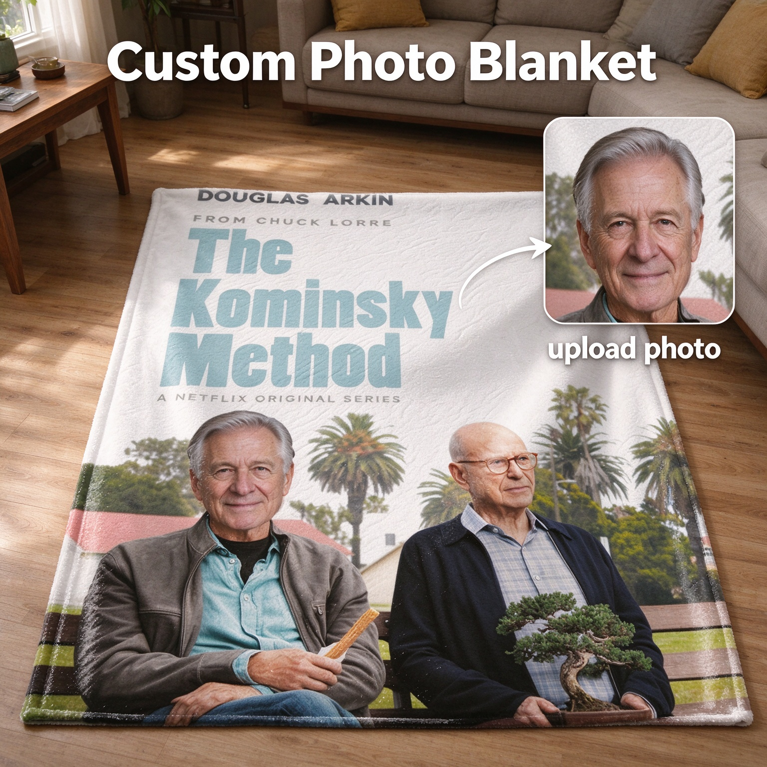 Custom Photo Face Flannel Throw Blanket Ultra Soft Lightweight Fleece Bed Couch Cover Personalized Portrait Gift