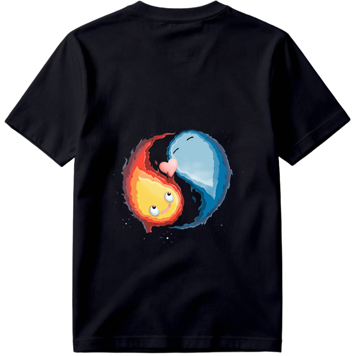 Yin Yang Fire and Ice Characters in Space - Tee