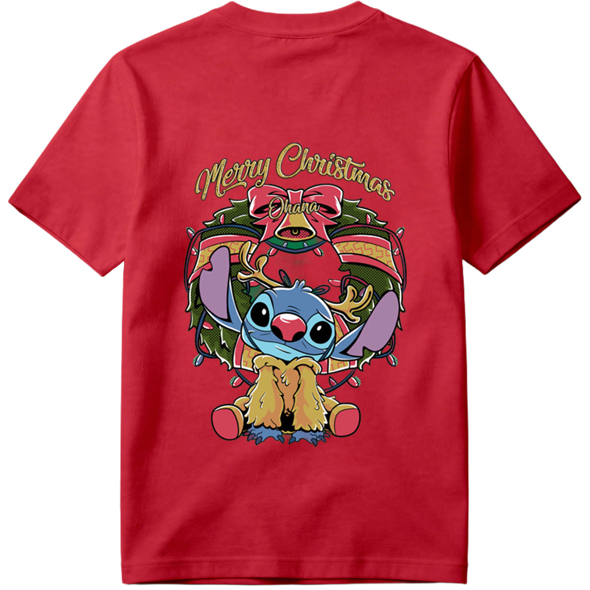 Stitch Christmas Wreath Design - Tee
