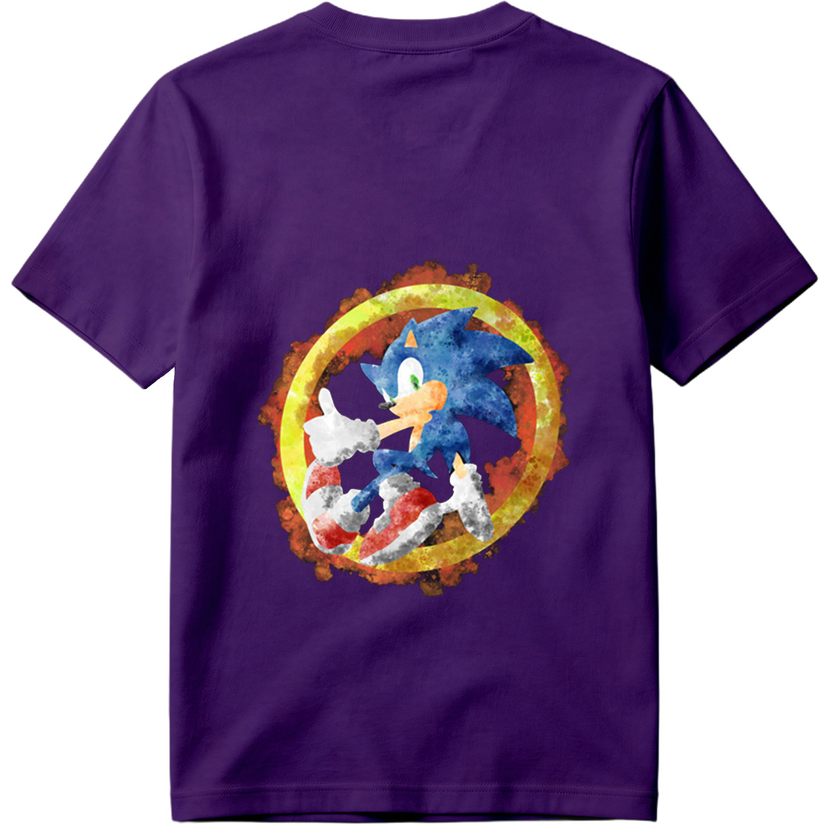 Sonic the Hedgehog in Watercolor Style - Tee