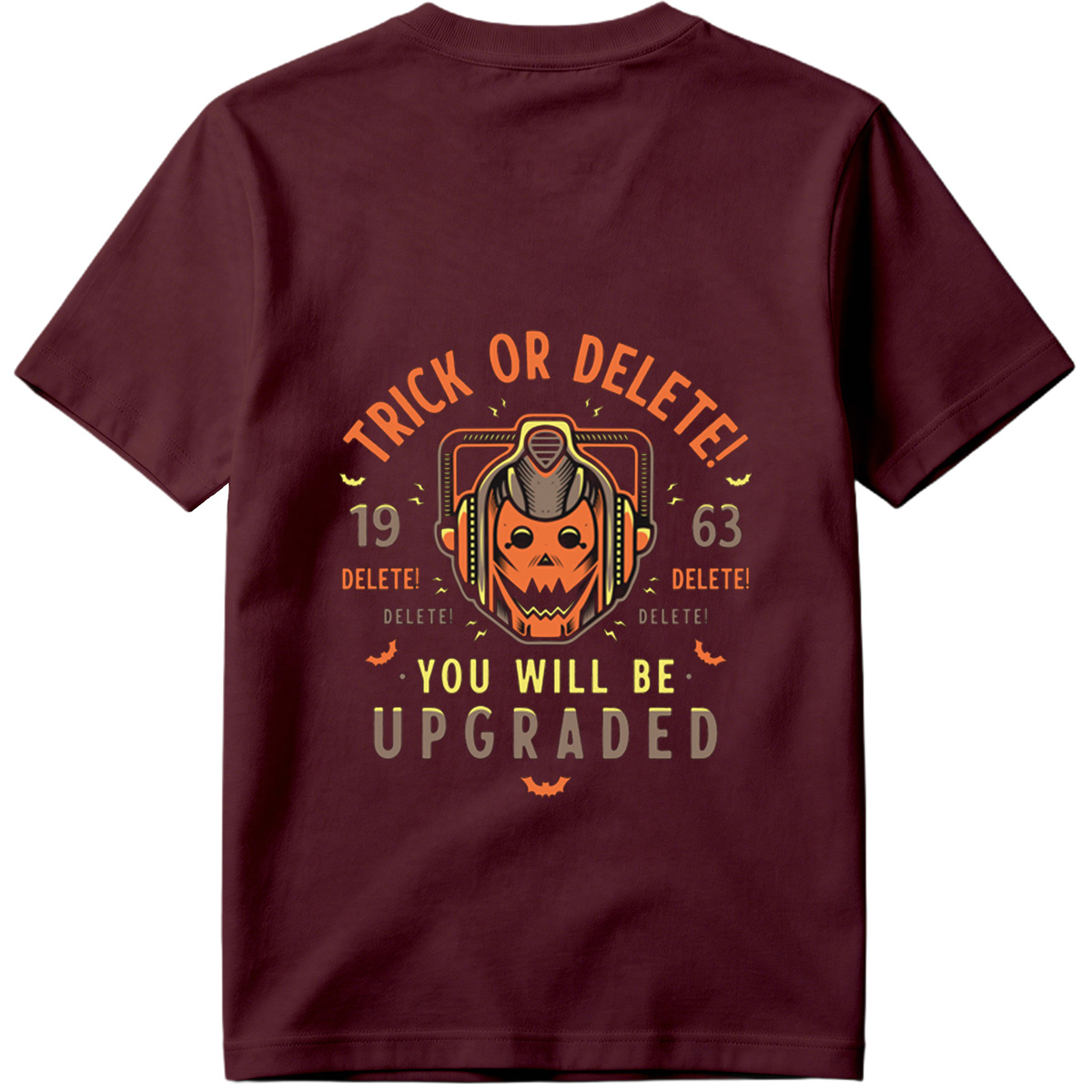 Trick or Delete: Cyberpunk Pumpkin with Helmet - Tee