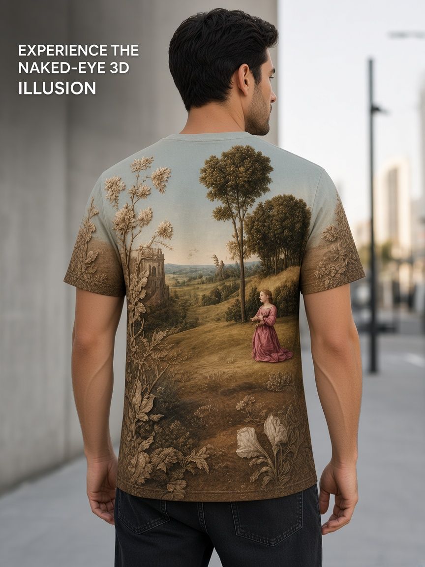 Saint George Knight 3D Optical Illusion Graphic Tee Breathable Athletic Mesh T-Shirt Casual Sports Wear