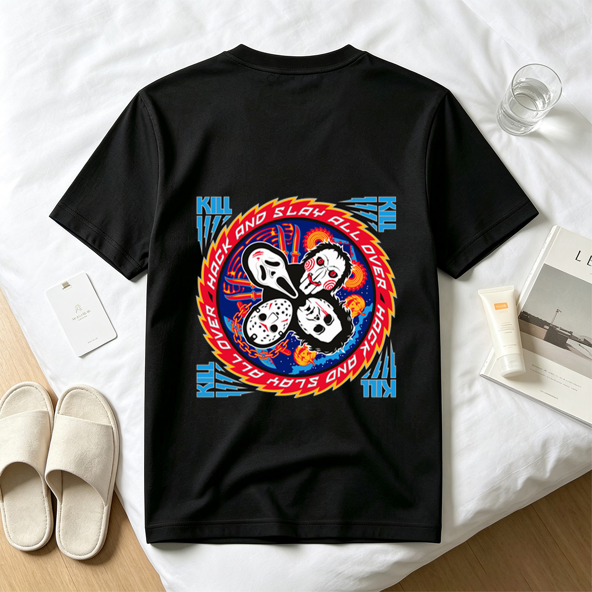 Halloween Horror Icons: Michael Myers, Ghostface, Leatherface, and Jigsaw - Tee