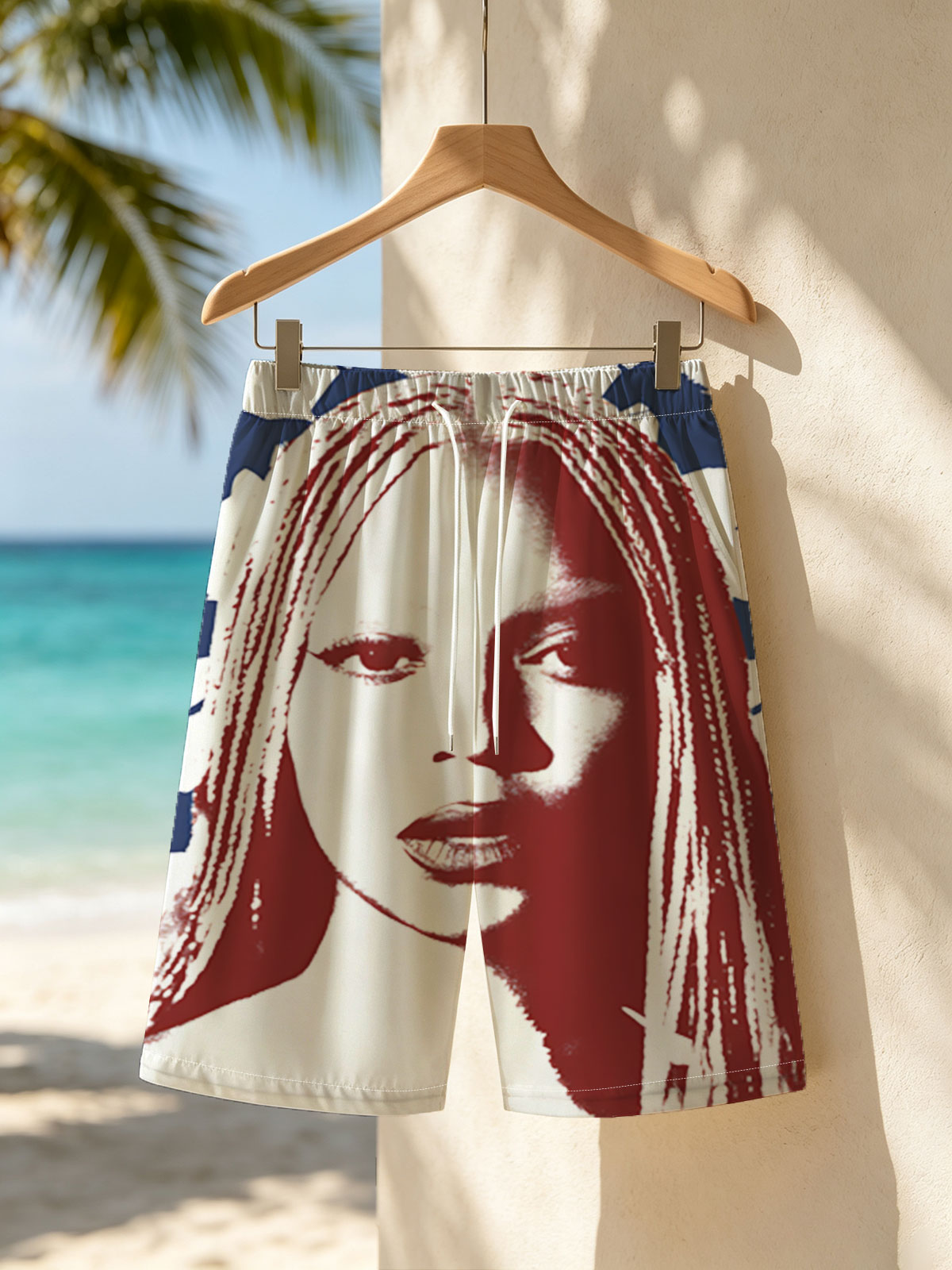 Beyoncé with Braided Hair and Horses in Background -  Beach shorts