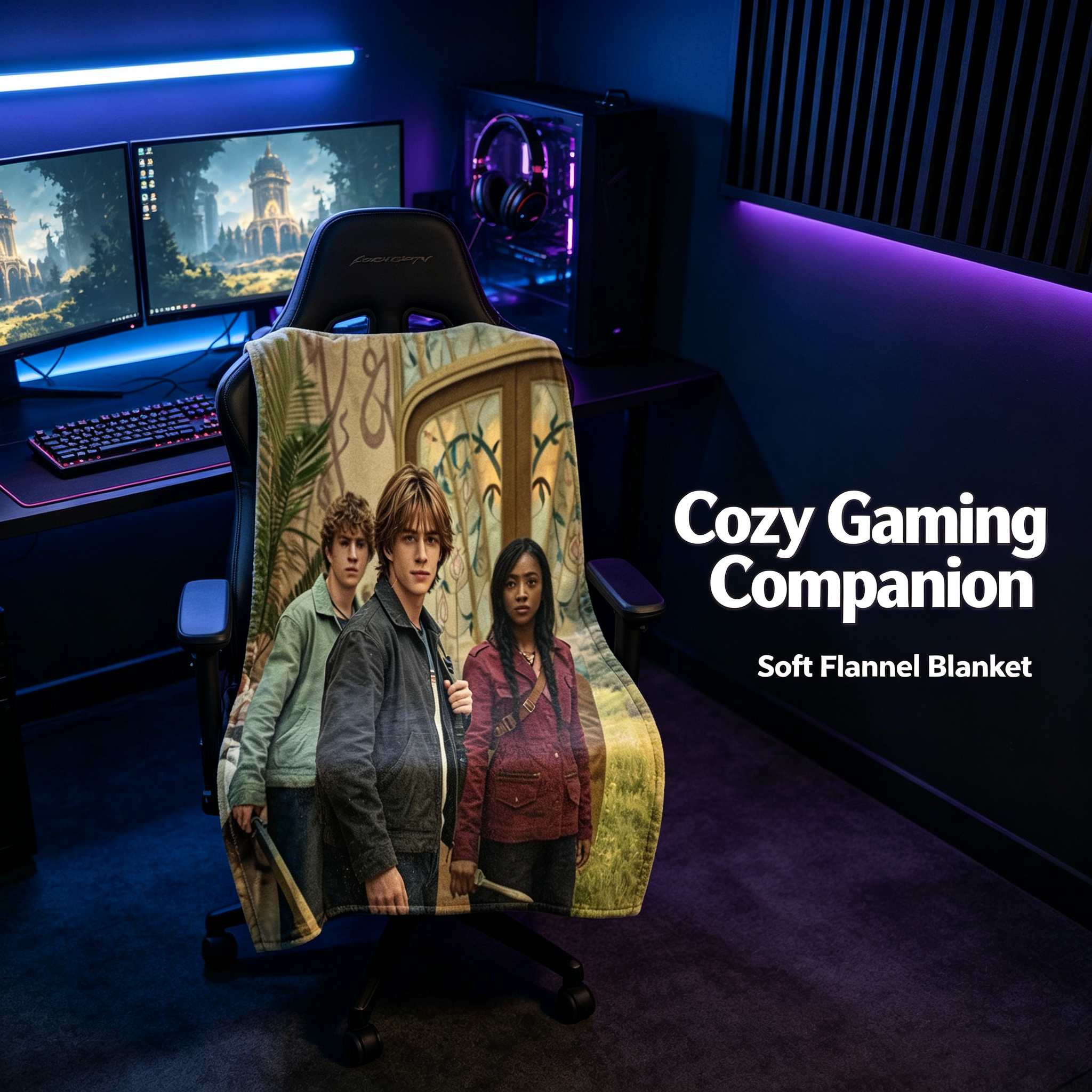 Custom Face Blanket Featuring The Lost Boys Adventure Characters Flannel Blanket for Cozy Nights and Movie Fan Gifts