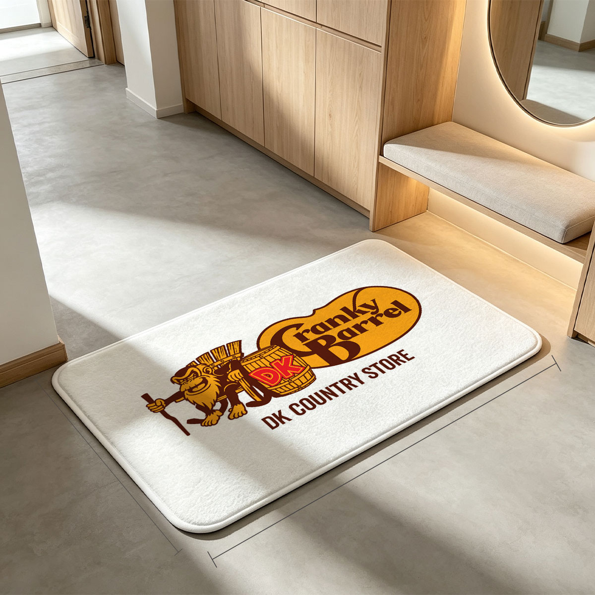 Donkey Kong Cranky Barrel DK Country Store Logo - Flannel floor mat