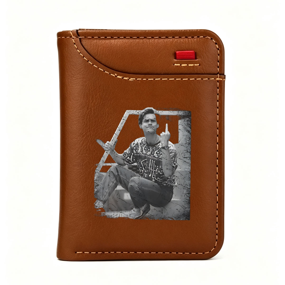 Man in Patterned Shirt Making Hand Gestures - Vertical Style Wallet