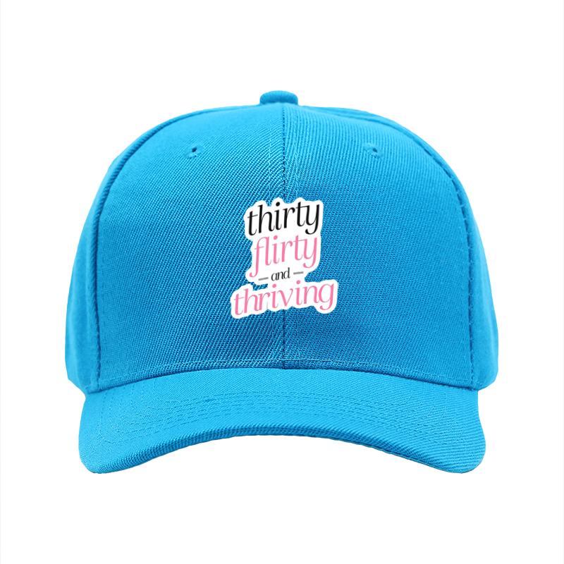1pc New Baseball Cap Thirty Flirty and Thriving Print Unisex Adjustable Hat for Outdoor Activities Adults Fashion Statement Casual Wear