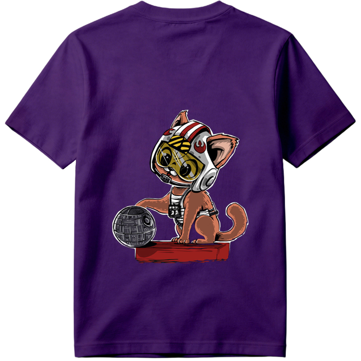 Star Wars Cat Pilot with Death Star - Tee