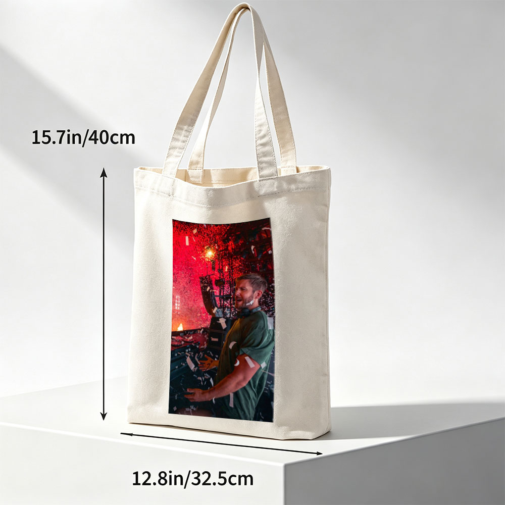Calvin Harris Live Performance with Confetti and Red Lighting Effects - Canvas tote bags