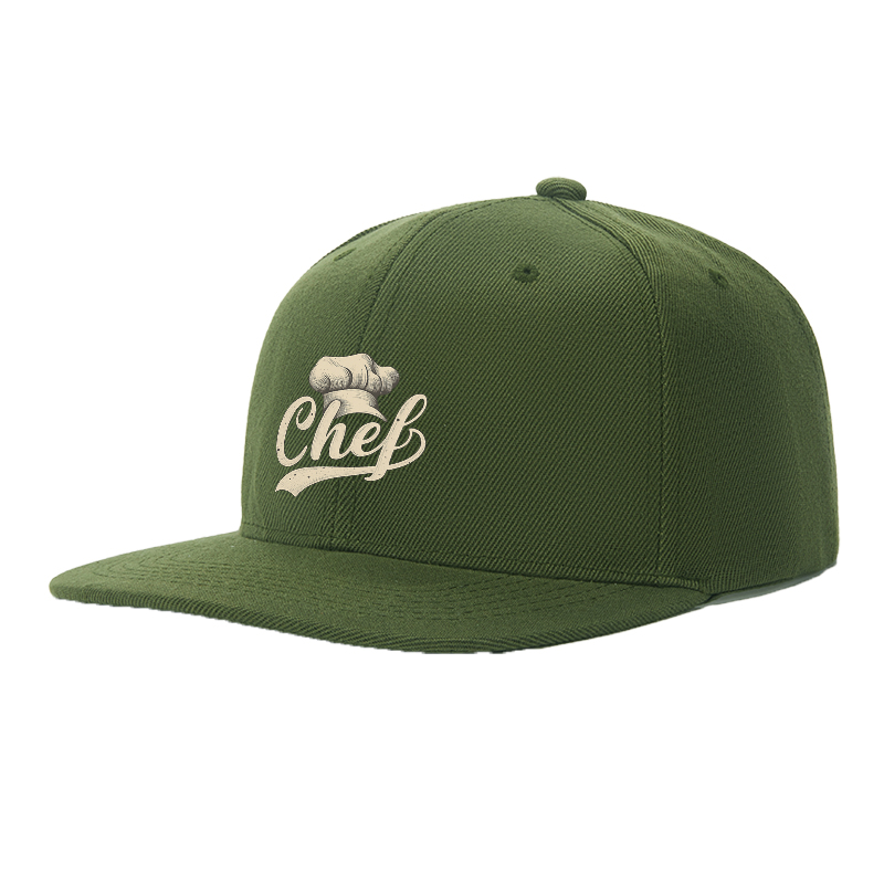 Flat Brim Baseball Cap Chef Hat Logo Print Streetwear Underground Skate Style for Basketball Court Skate Park Urban Lifestyle by Skaters Rappers Streetwear Enthusiasts