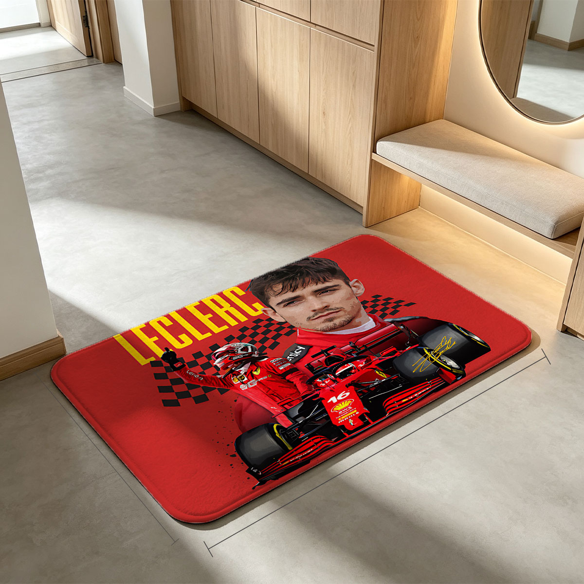 Charles Leclerc Ferrari F1 Racing Team - Flannel floor mat