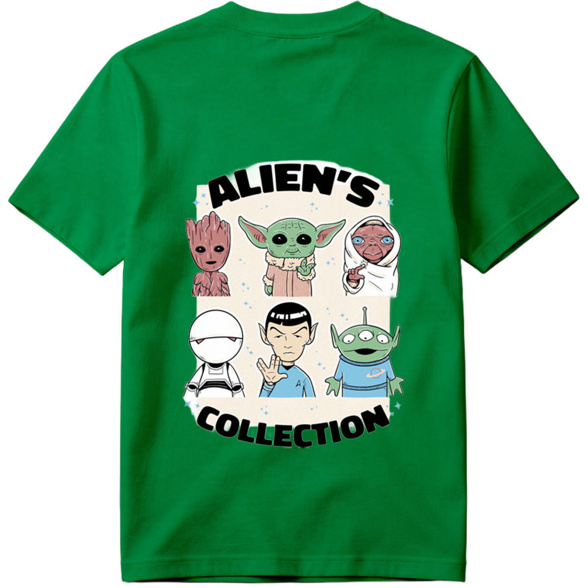 Alien's Collection: Groot, Yoda, Jabba, Baymax, Spock, and Alien - Tee