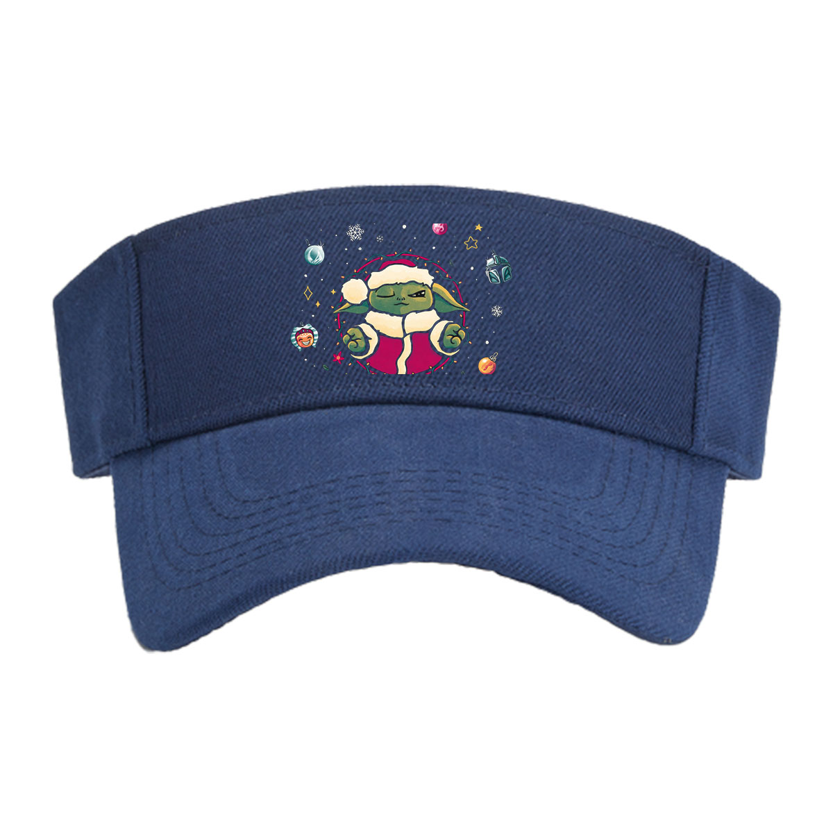 Baby Yoda in Santa Outfit with Star Wars Christmas Ornaments -  Visor cap