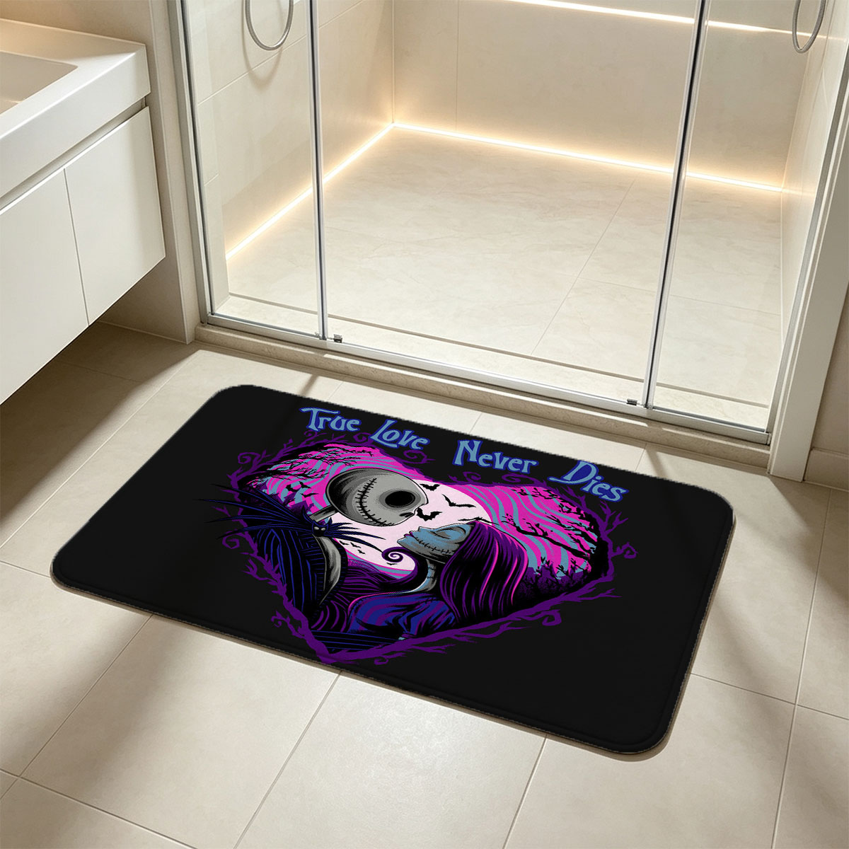 Jack Skellington and Sally: True Love Never Dies - Flannel floor mat