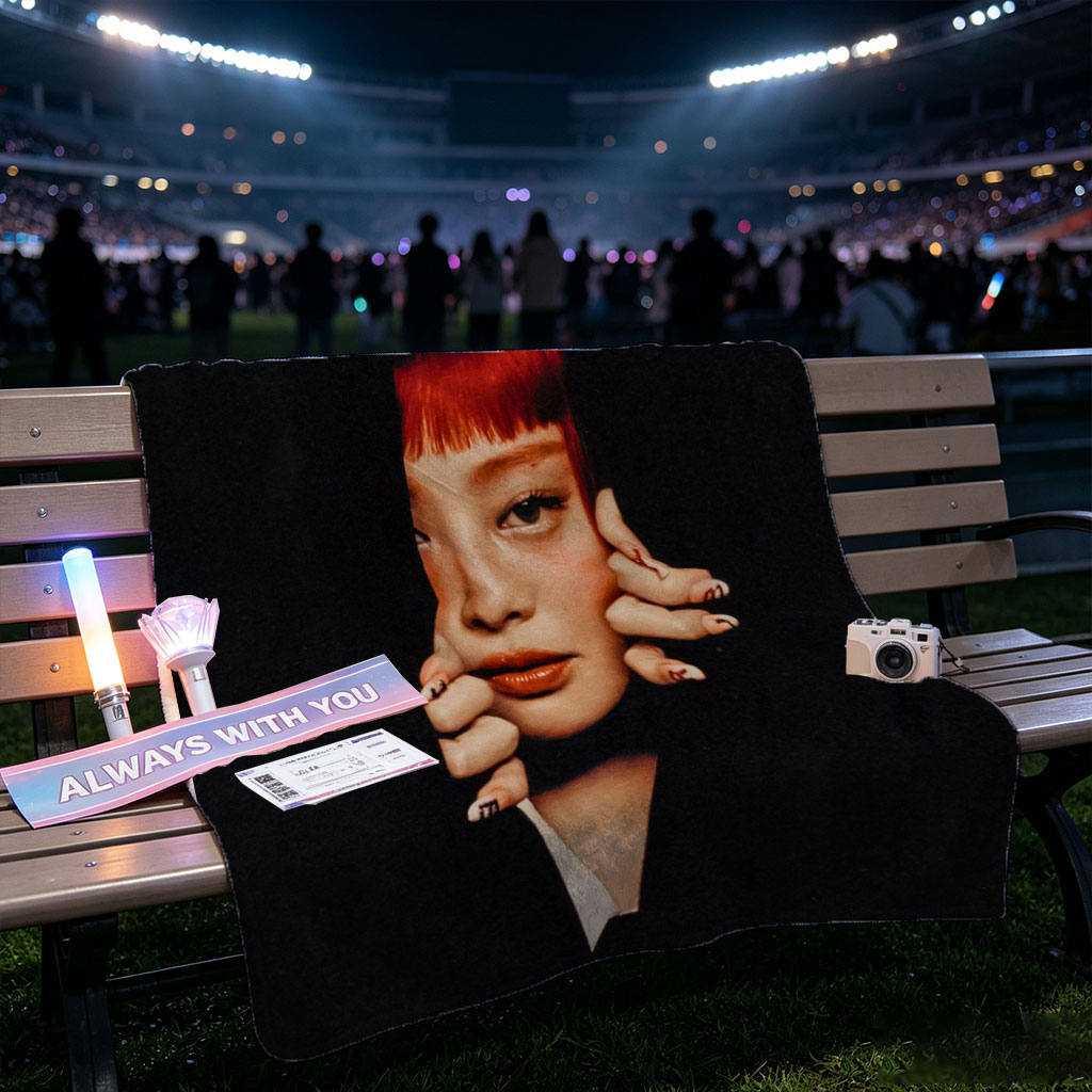 Rihanna in Dramatic Portrait with Red Hair and Bold Makeup - Blankets