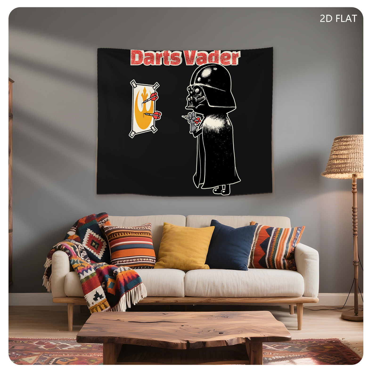 Darth Vader Playing Darts with Rebel Target - Tapestry