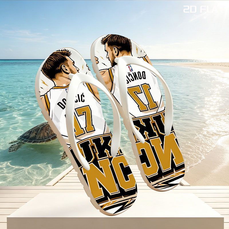 Luka Doncic NBA Player Jersey Artwork -  flip-flops