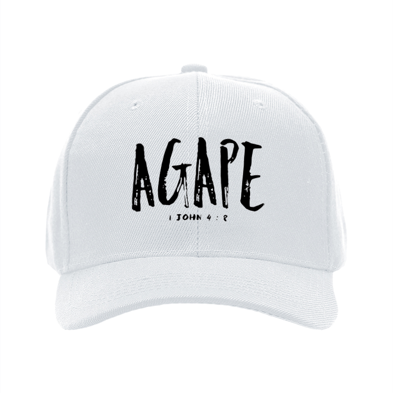 1pc New Baseball Cap AGAPE 1 JOHN 4:8 Print Unisex Adjustable Size Outdoor Casual Wear for Adults and Teens