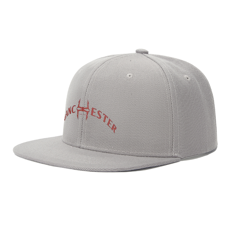Flat Brim Baseball Cap Manchester 1978 Devil Logo Streetwear Underground Skate Style for Basketball Court Skate Park Hip Hop Artists and Urban Explorers