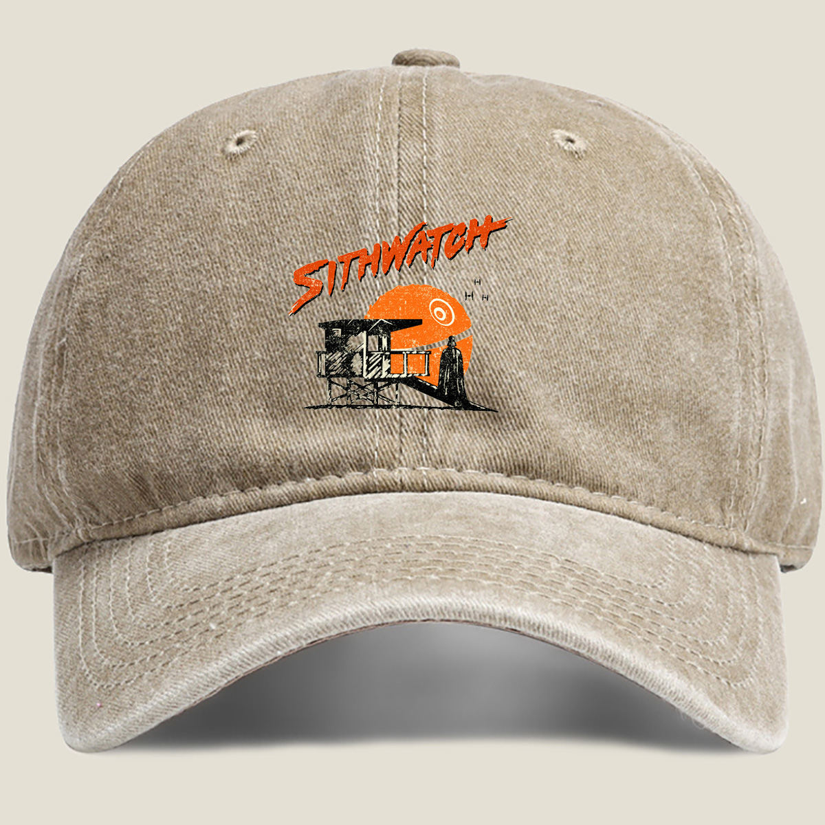 Sithwatch: Darth Vader at the Lifeguard Tower - Washed Denim - Baseball Cap