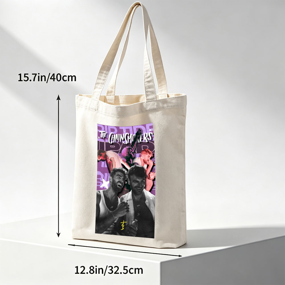 The Chainsmokers Live Performance Collage Featuring Dynamic Stage Moments and Band Members in Action - Canvas tote bags