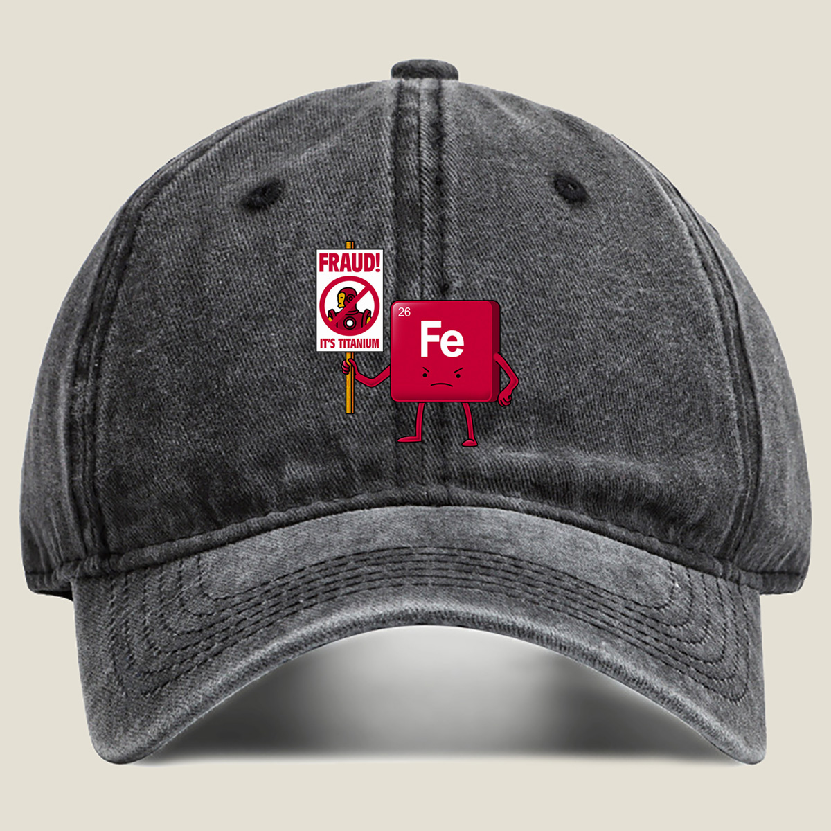 Iron Fe vs. Titanium Fraud - Washed Denim - Baseball Cap