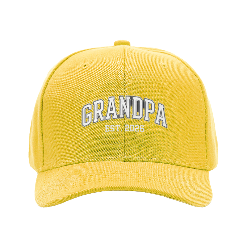 1pc New Baseball Cap Grandpa Est. 2026 Print Unisex Adjustable Hat for Outdoor Activities Adults Casual Wear Fashion Statement Accessory