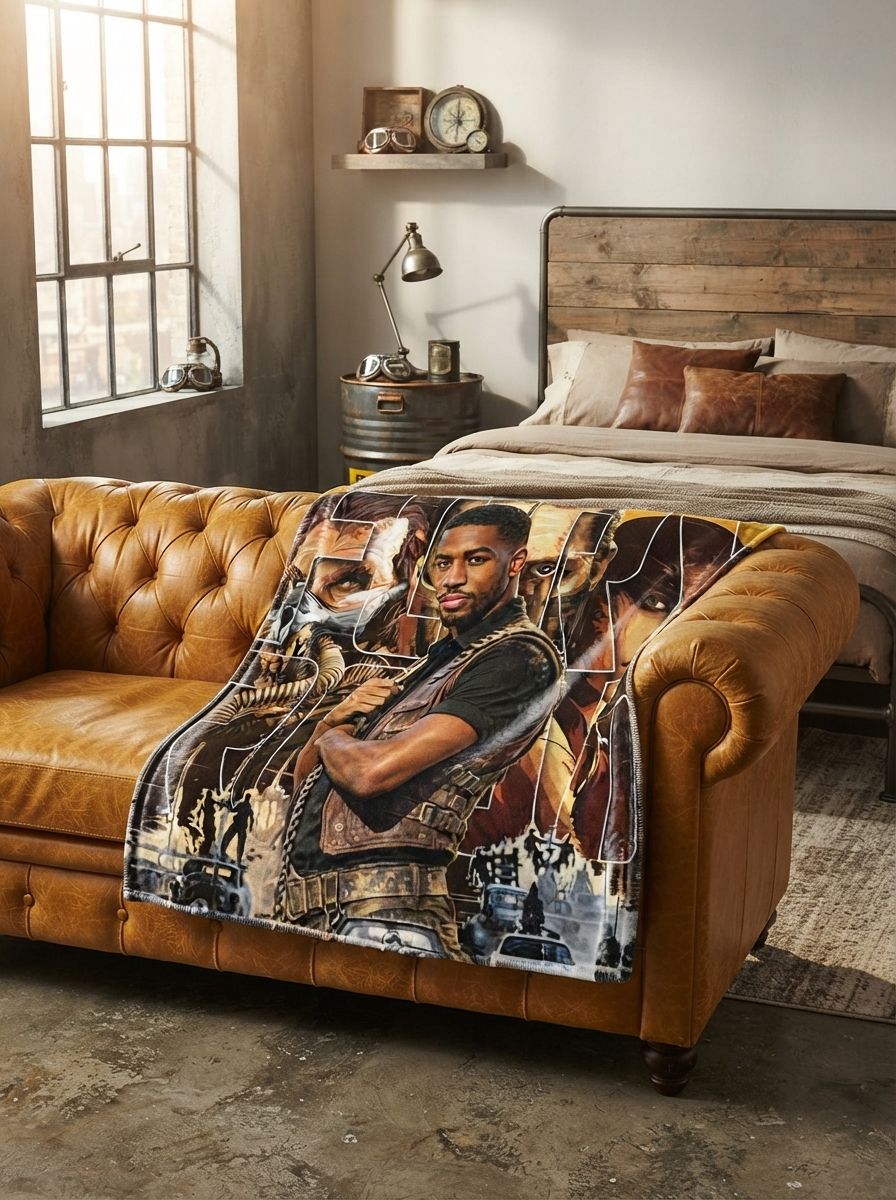 Custom Photo Face Blanket Personalized Flannel Throw Skin Friendly Warm Cozy Fleece Movie Poster Keepsake Gift for Bed