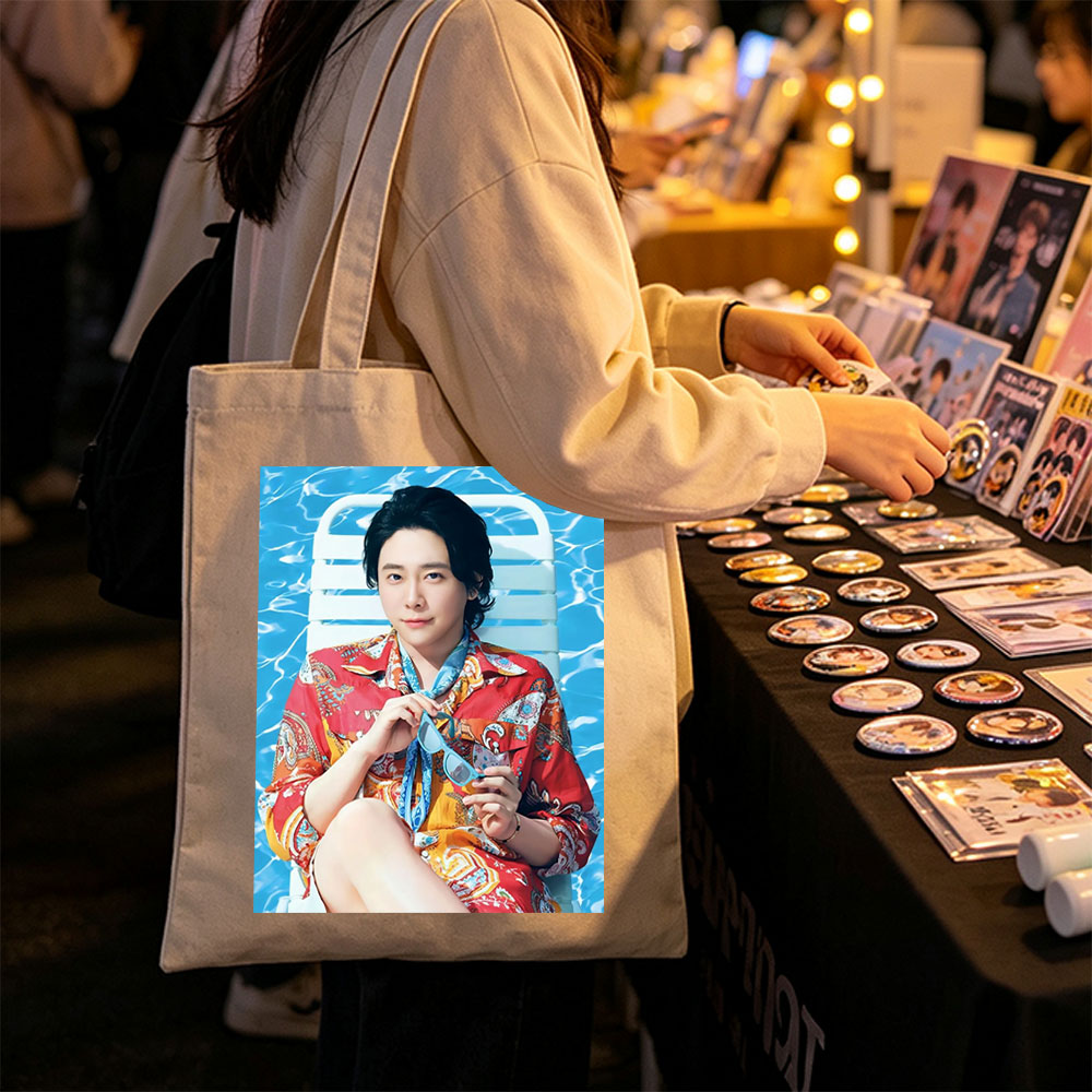 Kazuma Komatsu Relaxing by the Pool in Vibrant Summer Outfit - Canvas tote bags