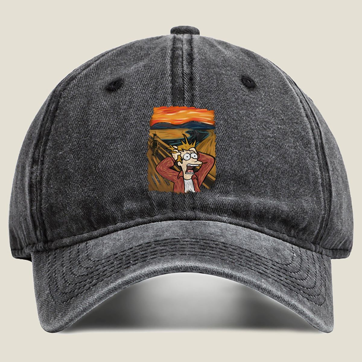 Futurama: Fry and Bender in the Desert Sunset - Washed Denim - Baseball Cap