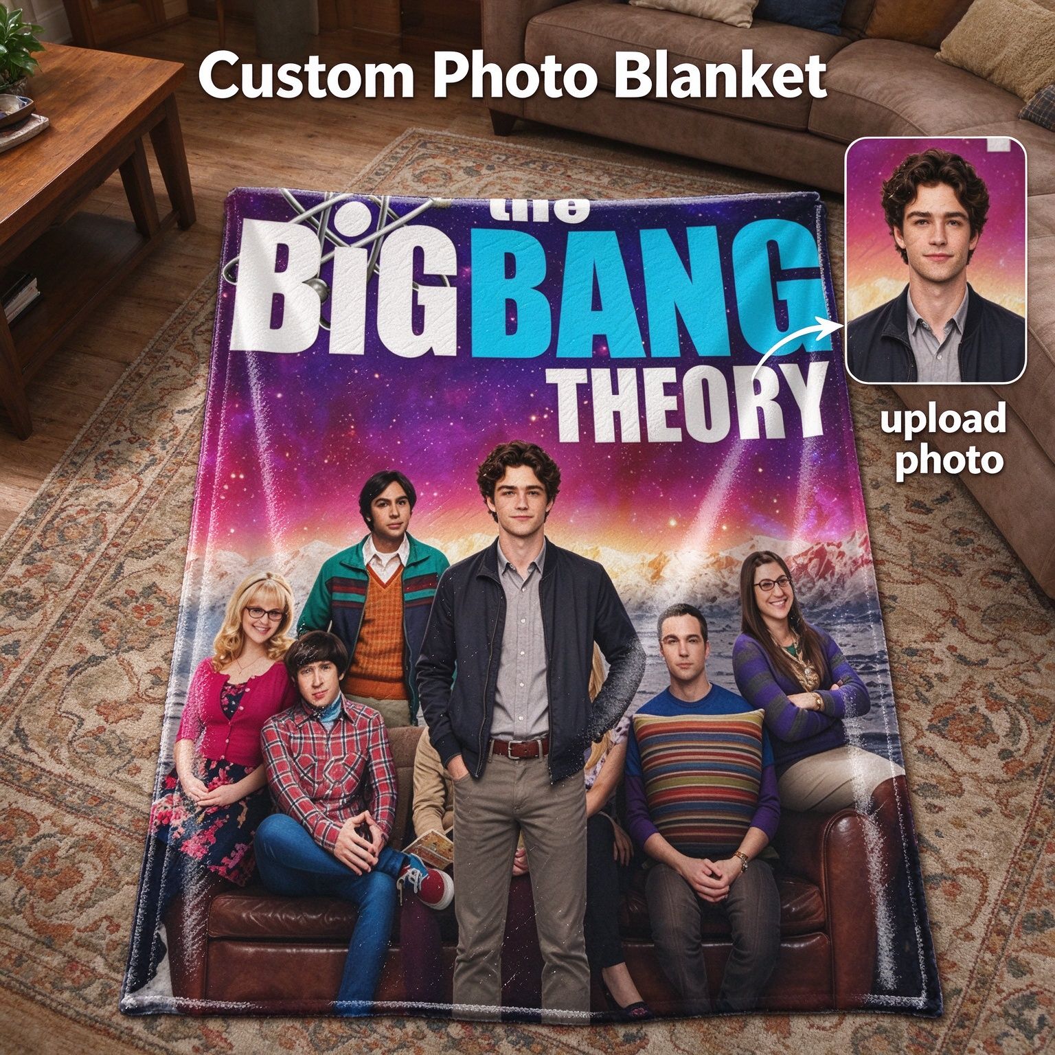 Custom Face Portrait Photo Flannel Throw Blanket Ultra Soft Anti-Pilling Cozy Fleece Blanket for Bed Sofa Couch Ideal