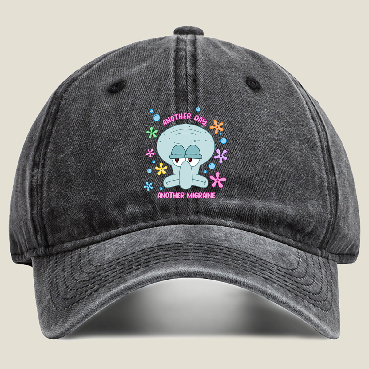 Squidward Another Day Another Migraine - Washed Denim - Baseball Cap