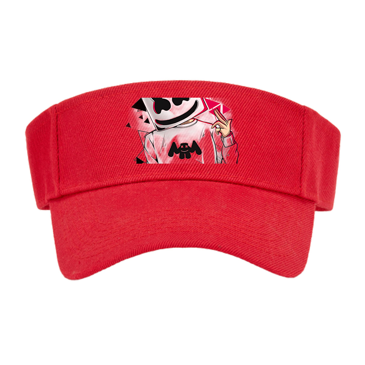 Marshmello DJ Music Artist with Iconic Helmet and Red Triangles -  Visor cap