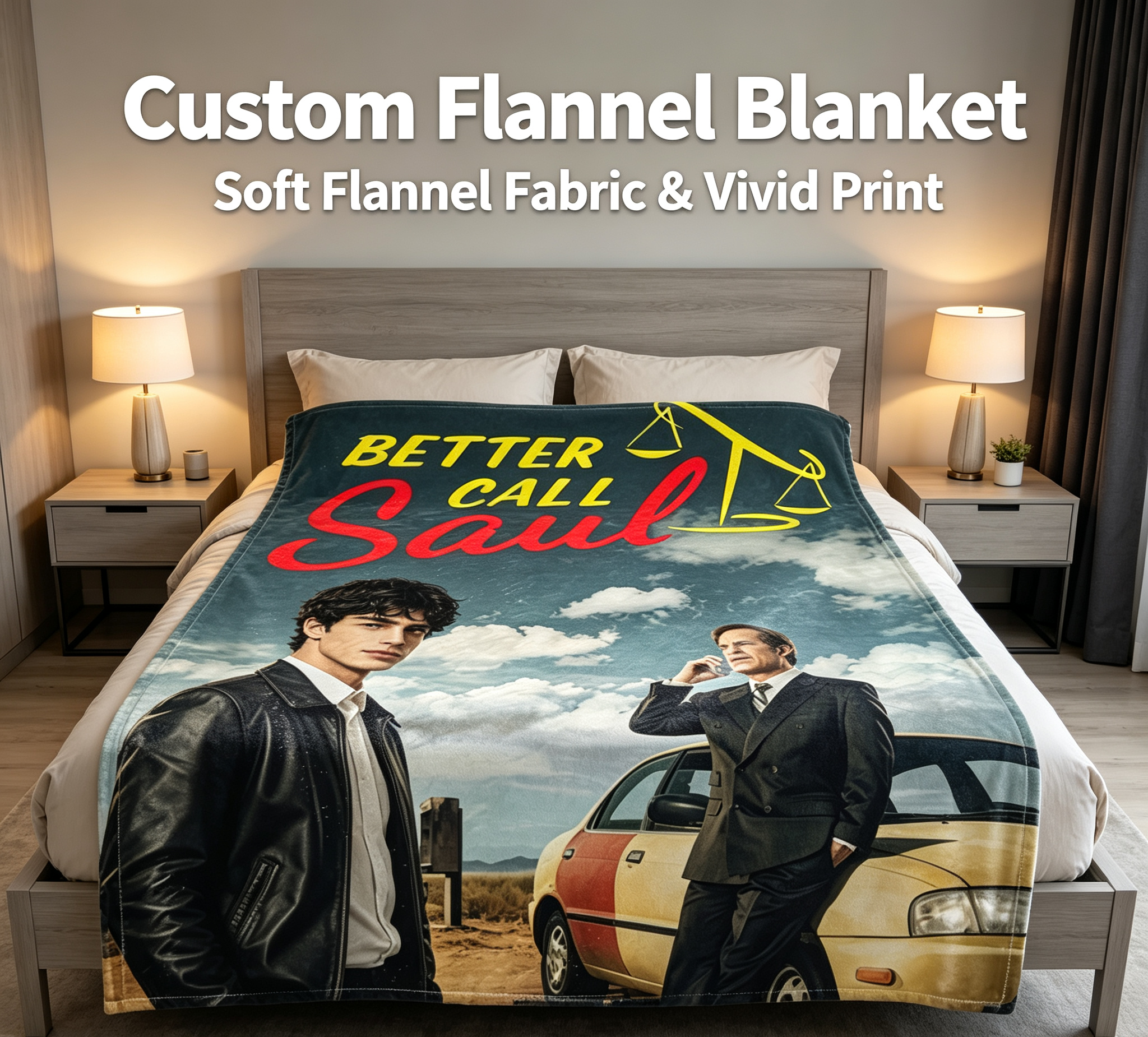 Custom Face Blanket Better Call Saul Flannel Blanket for Fans of the TV Series – Perfect Gift for Cozy Nights and Fan Gatherings