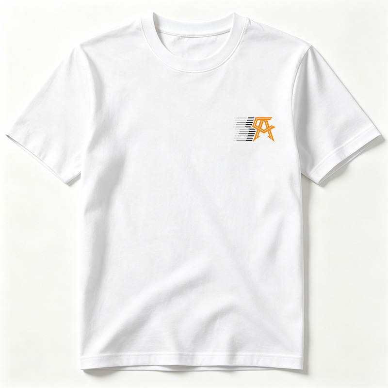 Orange and Black Abstract Logo with Geometric Design - Tee
