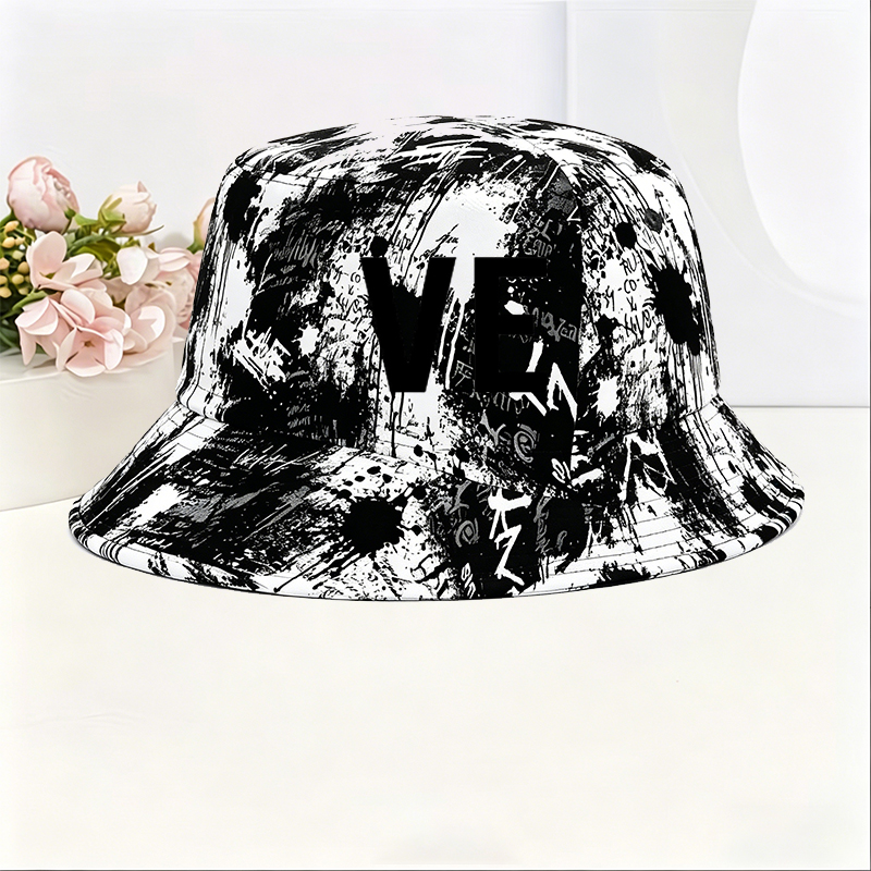Unisex Classic Graffiti Bucket Hat with Bold Letter Print Design | Streetwear Style for Urban Outdoors, Casual Walks, and Daily Wear | Perfect for Youth, Trendsetters, and Fashion Lovers Seeking Statement Headwear