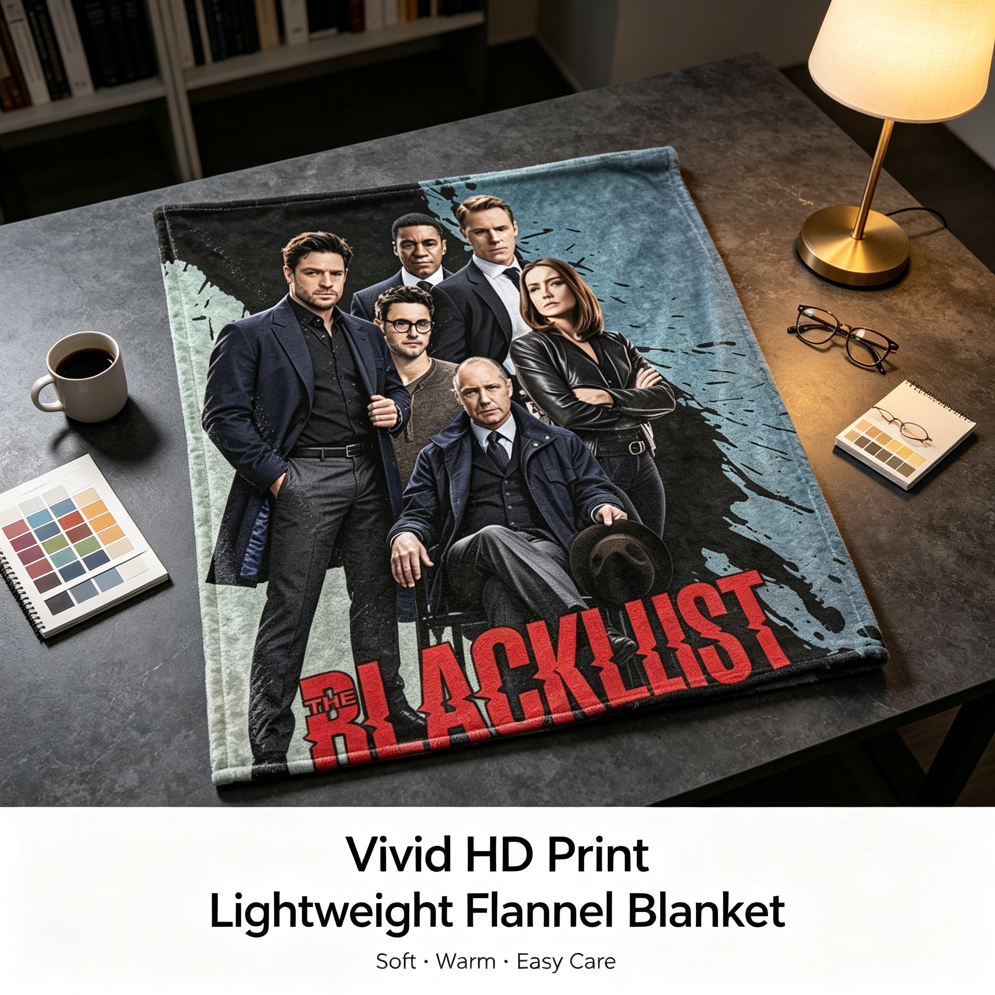 Custom Face Blanket The Blacklist Flannel Blanket TV Show Character Portrait Soft Cozy Throw Blanket Perfect for Couch Watching or as a Unique Gift for Fans
