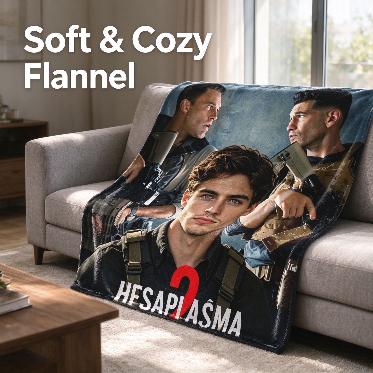 Custom Photo Face Blanket Personalized Action Movie Style Soft Flannel Fleece Throw Skin Friendly Warm Couch Quilt