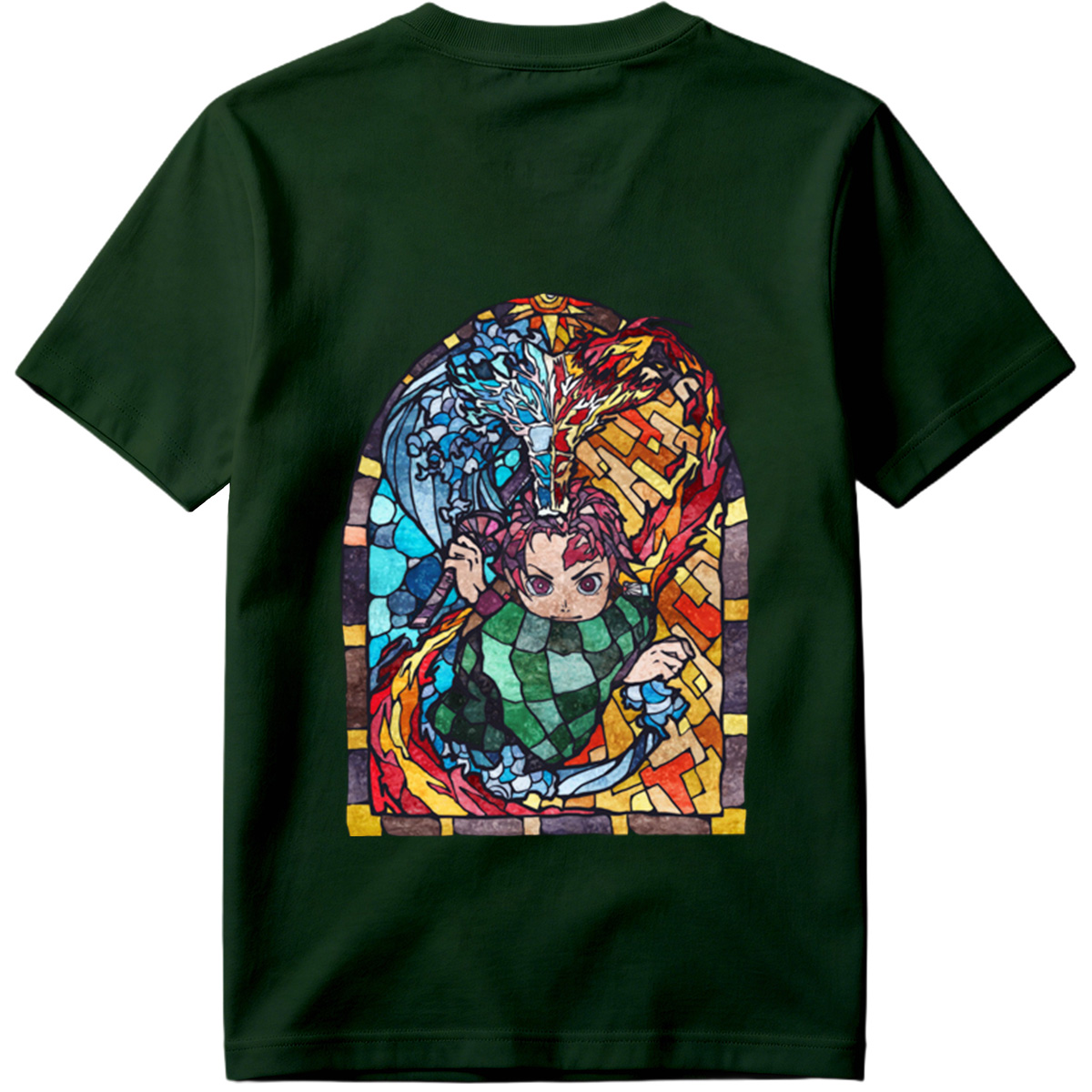 Demon Slayer Tanjiro Kamado Stained Glass Art - Tee