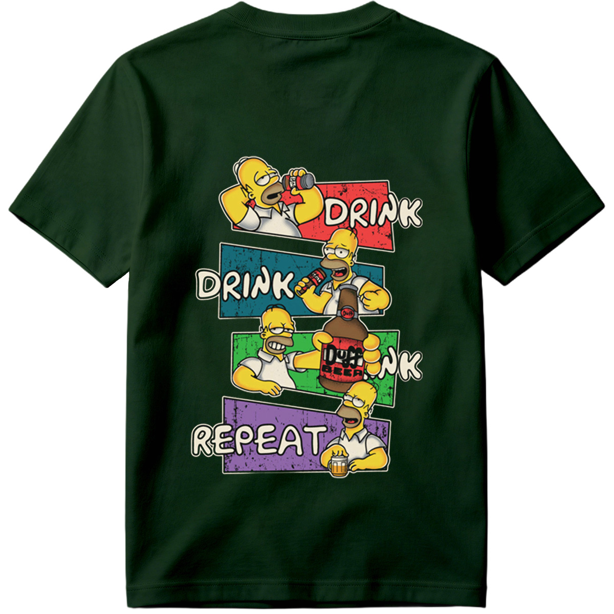 The Simpsons Homer Drink Duff Beer Repeat - Tee