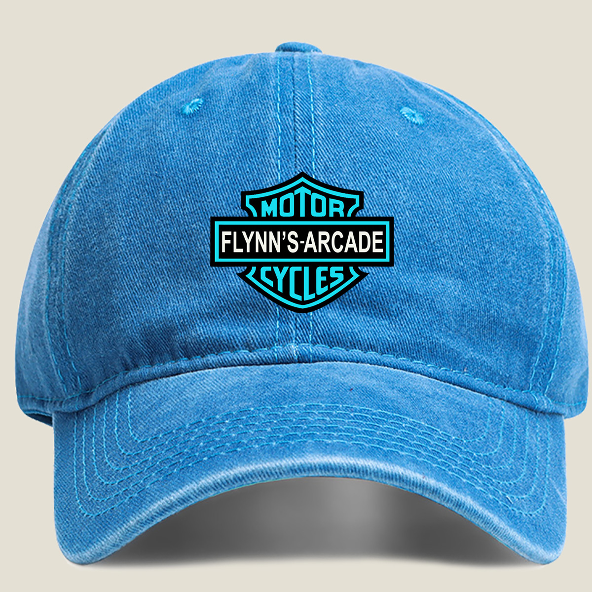 Flynn's Arcade Motorcycles - Washed Denim - Baseball Cap
