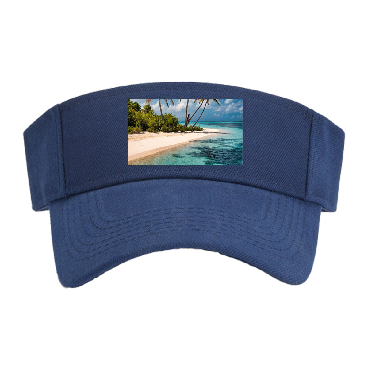 Tropical Beach with Palm Trees and Crystal Clear Water -  Visor cap