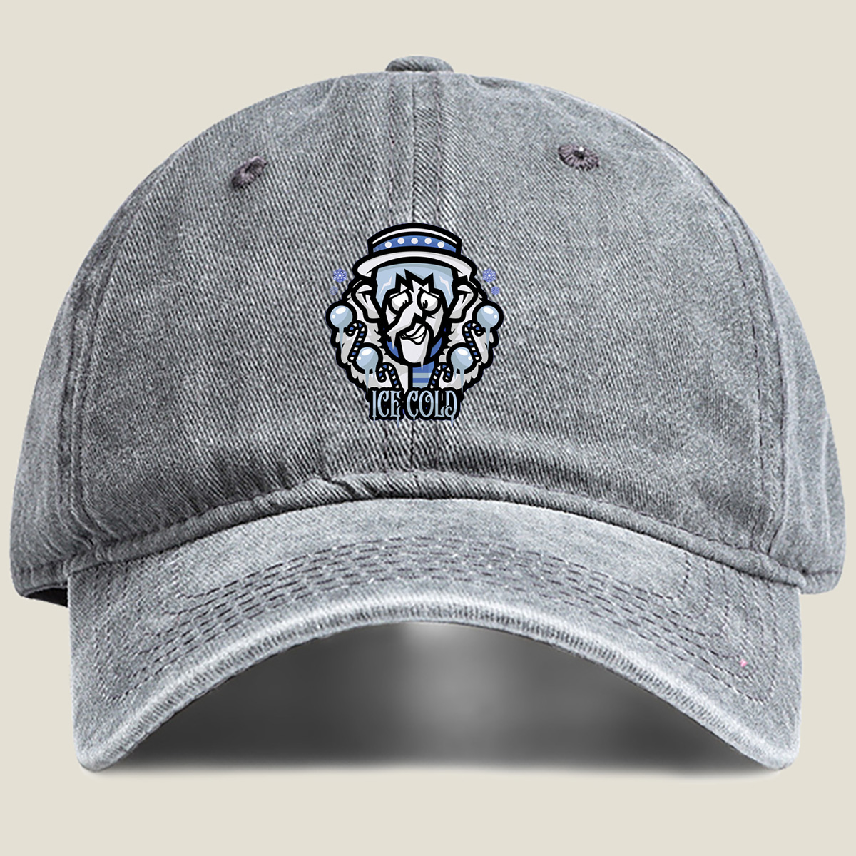 Ice Cold Character Logo - Washed Denim - Baseball Cap